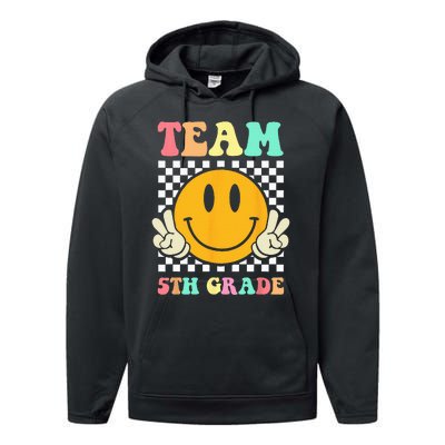 Team 5th Grade Squad Fifth Teacher Student Back To School Performance Fleece Hoodie