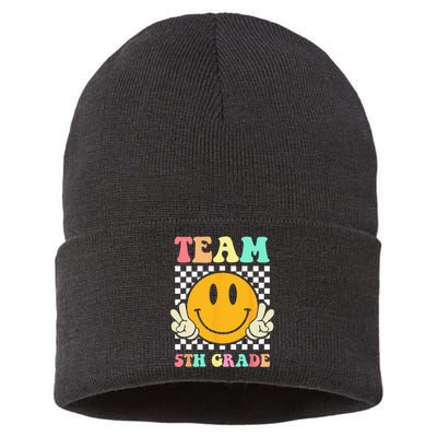 Team 5th Grade Squad Fifth Teacher Student Back To School Sustainable Knit Beanie