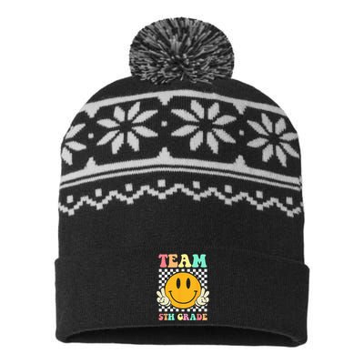 Team 5th Grade Squad Fifth Teacher Student Back To School USA-Made Snowflake Beanie