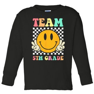 Team 5th Grade Squad Fifth Teacher Student Back To School Toddler Long Sleeve Shirt