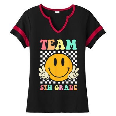 Team 5th Grade Squad Fifth Teacher Student Back To School Ladies Halftime Notch Neck Tee