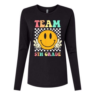 Team 5th Grade Squad Fifth Teacher Student Back To School Womens Cotton Relaxed Long Sleeve T-Shirt