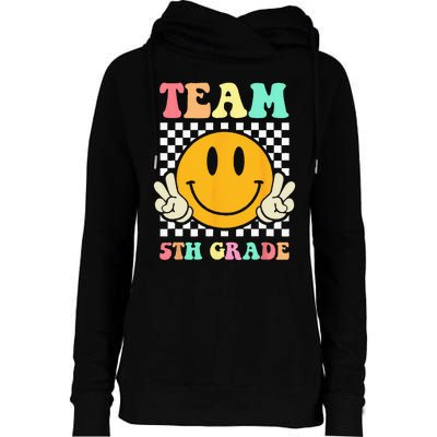 Team 5th Grade Squad Fifth Teacher Student Back To School Womens Funnel Neck Pullover Hood