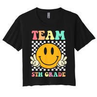 Team 5th Grade Squad Fifth Teacher Student Back To School Women's Crop Top Tee