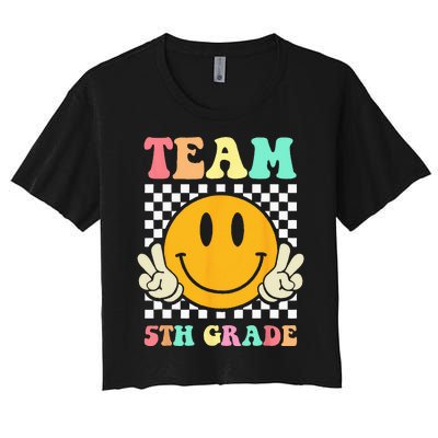 Team 5th Grade Squad Fifth Teacher Student Back To School Women's Crop Top Tee