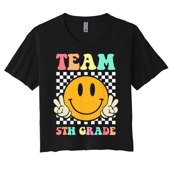 Team 5th Grade Squad Fifth Teacher Student Back To School Women's Crop Top Tee