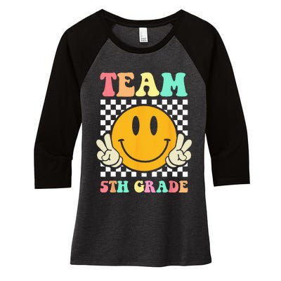 Team 5th Grade Squad Fifth Teacher Student Back To School Women's Tri-Blend 3/4-Sleeve Raglan Shirt