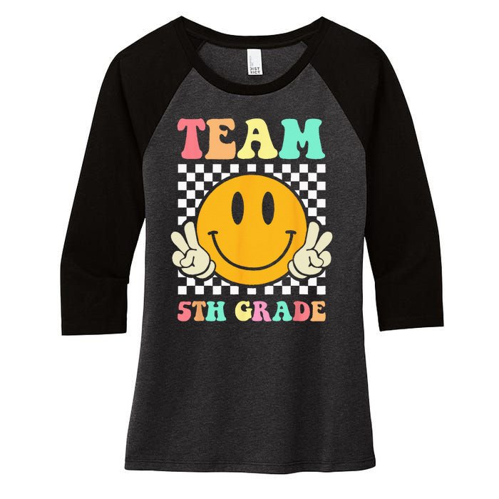 Team 5th Grade Squad Fifth Teacher Student Back To School Women's Tri-Blend 3/4-Sleeve Raglan Shirt