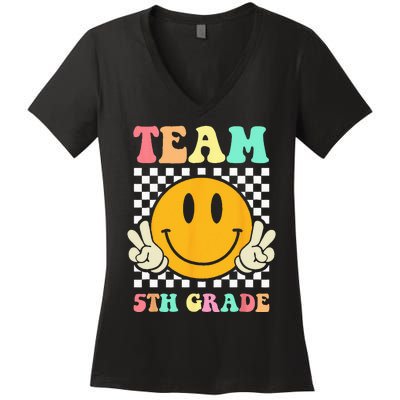 Team 5th Grade Squad Fifth Teacher Student Back To School Women's V-Neck T-Shirt