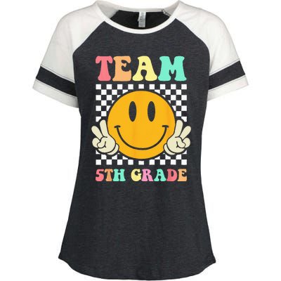 Team 5th Grade Squad Fifth Teacher Student Back To School Enza Ladies Jersey Colorblock Tee