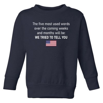 The 5 Most Used Words We Tried To Tell You Toddler Sweatshirt