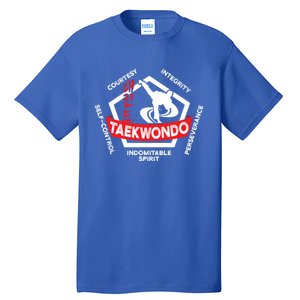 Taekwondo 5 Tenets Martial Arts Ata Itf Tae Kwon Do Gift Tall T-Shirt