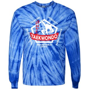 Taekwondo 5 Tenets Martial Arts Ata Itf Tae Kwon Do Gift Tie-Dye Long Sleeve Shirt