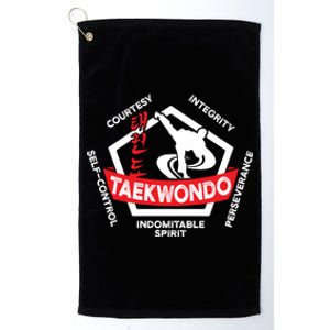 Taekwondo 5 Tenets Martial Arts Ata Itf Tae Kwon Do Gift Funny Gift Platinum Collection Golf Towel