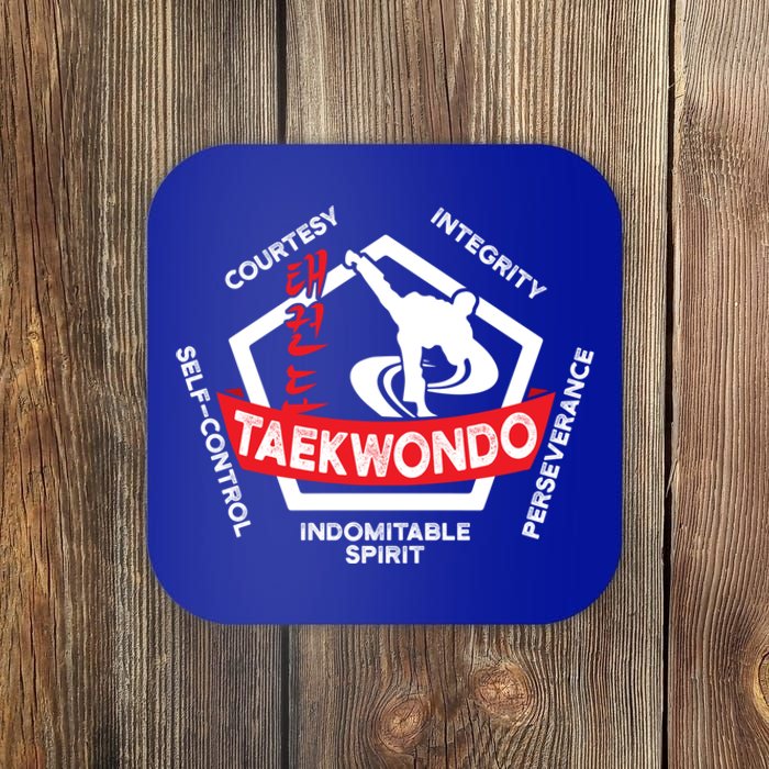 Taekwondo 5 Tenets Martial Arts Ata Itf Tae Kwon Do Gift Funny Gift Coaster