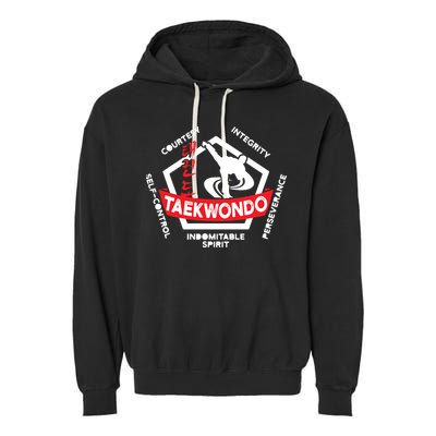 Taekwondo 5 Tenets Martial Arts ATA ITF Tae Kwon Do Gift Garment-Dyed Fleece Hoodie