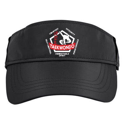 Taekwondo 5 Tenets Martial Arts ATA ITF Tae Kwon Do Gift Adult Drive Performance Visor