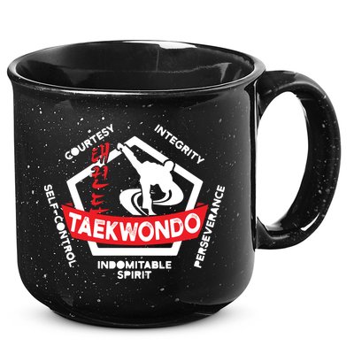 Taekwondo 5 Tenets Martial Arts ATA ITF Tae Kwon Do Gift 15oz Campfire Ceramic Mug