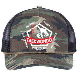 Taekwondo 5 Tenets Martial Arts ATA ITF Tae Kwon Do Gift Retro Rope Trucker Hat Cap