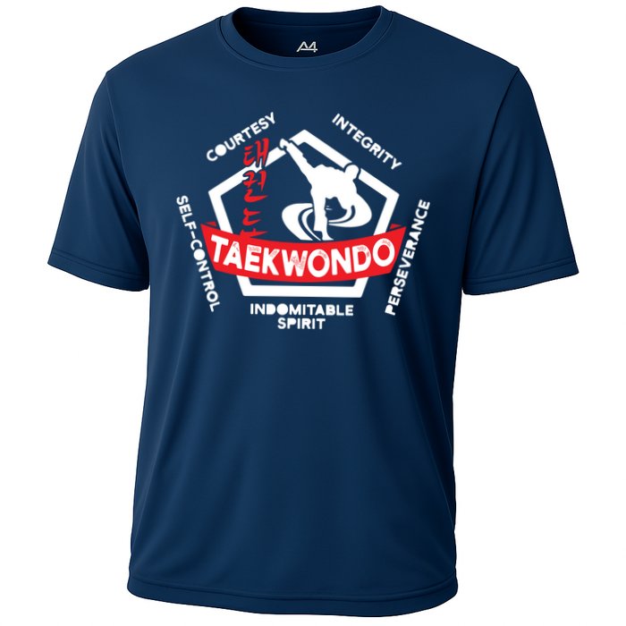 Taekwondo 5 Tenets Martial Arts ATA ITF Tae Kwon Do Gift Cooling Performance Crew T-Shirt
