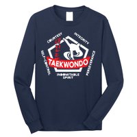 Taekwondo 5 Tenets Martial Arts ATA ITF Tae Kwon Do Gift Long Sleeve Shirt
