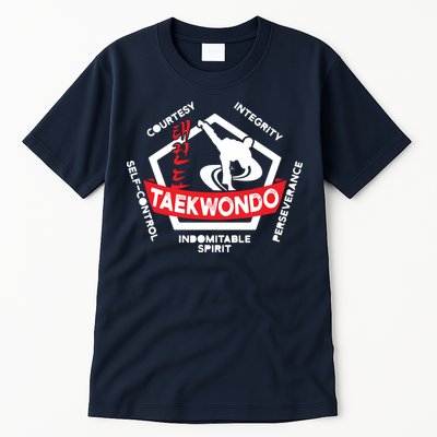 Taekwondo 5 Tenets Martial Arts ATA ITF Tae Kwon Do Gift Tall T-Shirt
