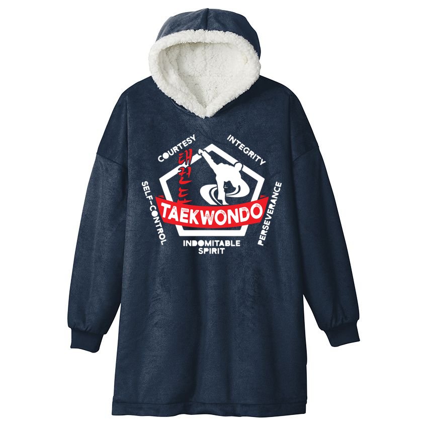 Taekwondo 5 Tenets Martial Arts ATA ITF Tae Kwon Do Gift Hooded Wearable Blanket