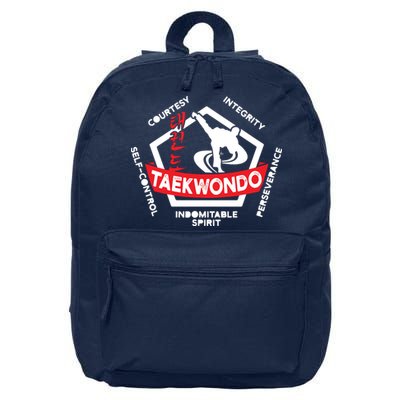 Taekwondo 5 Tenets Martial Arts ATA ITF Tae Kwon Do Gift 16 in Basic Backpack