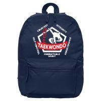 Taekwondo 5 Tenets Martial Arts ATA ITF Tae Kwon Do Gift 16 in Basic Backpack