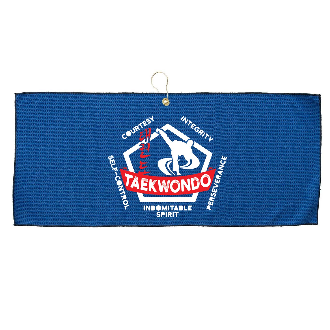 Taekwondo 5 Tenets Martial Arts ATA ITF Tae Kwon Do Gift Large Microfiber Waffle Golf Towel