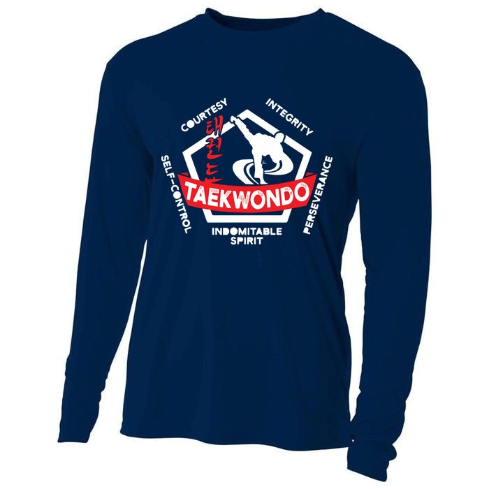 Taekwondo 5 Tenets Martial Arts ATA ITF Tae Kwon Do Gift Cooling Performance Long Sleeve Crew