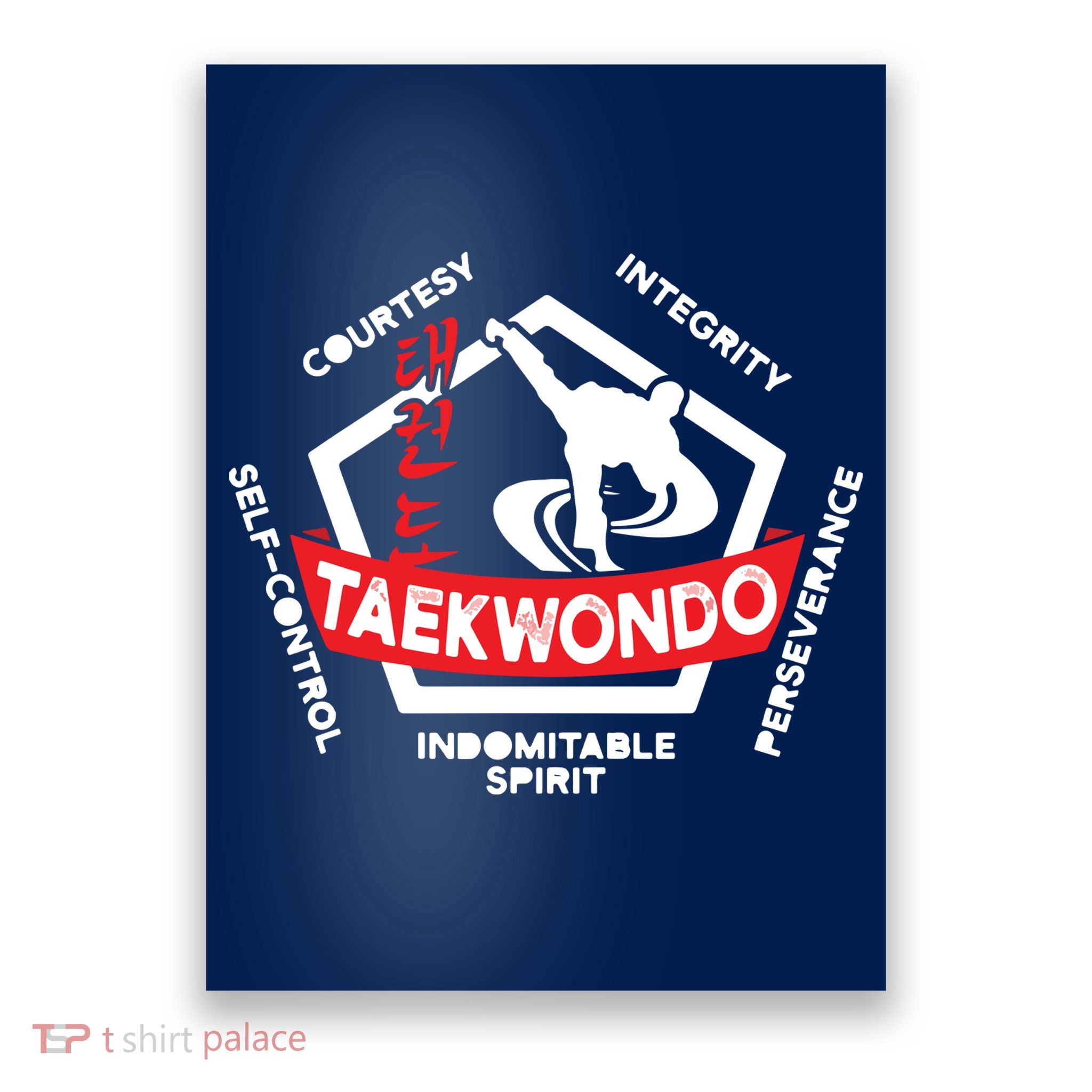 Taekwondo 5 Tenets Martial Arts ATA ITF Tae Kwon Do Gift Poster