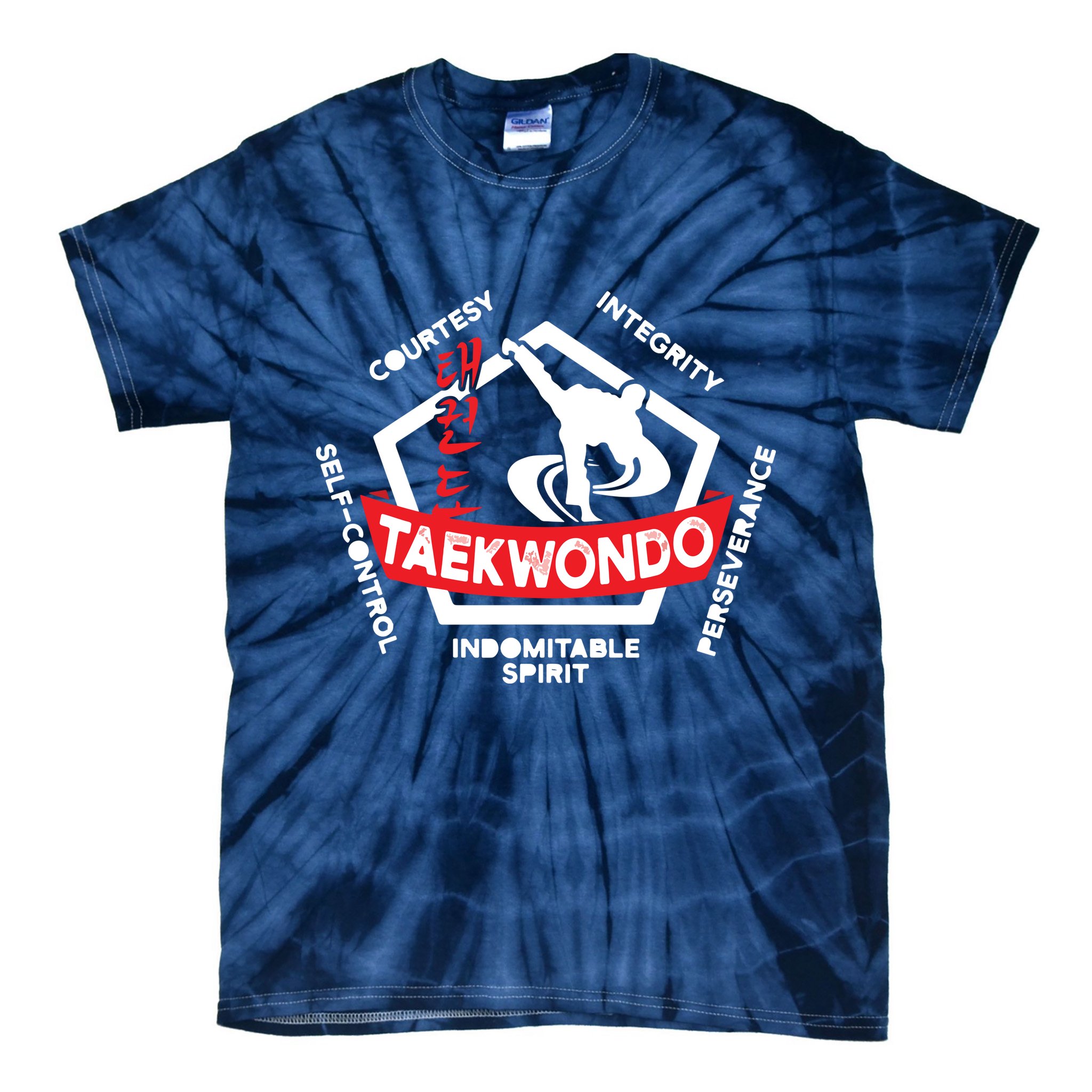 Taekwondo 5 Tenets Martial Arts ATA ITF Tae Kwon Do Gift Tie-Dye T-Shirt
