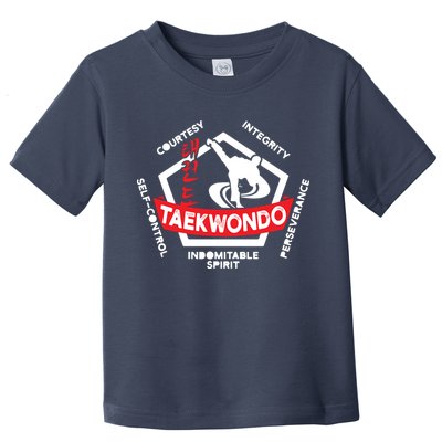 Taekwondo 5 Tenets Martial Arts ATA ITF Tae Kwon Do Gift Toddler T-Shirt