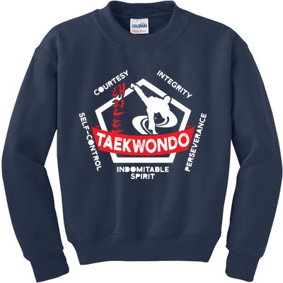 Taekwondo 5 Tenets Martial Arts ATA ITF Tae Kwon Do Gift Kids Sweatshirt