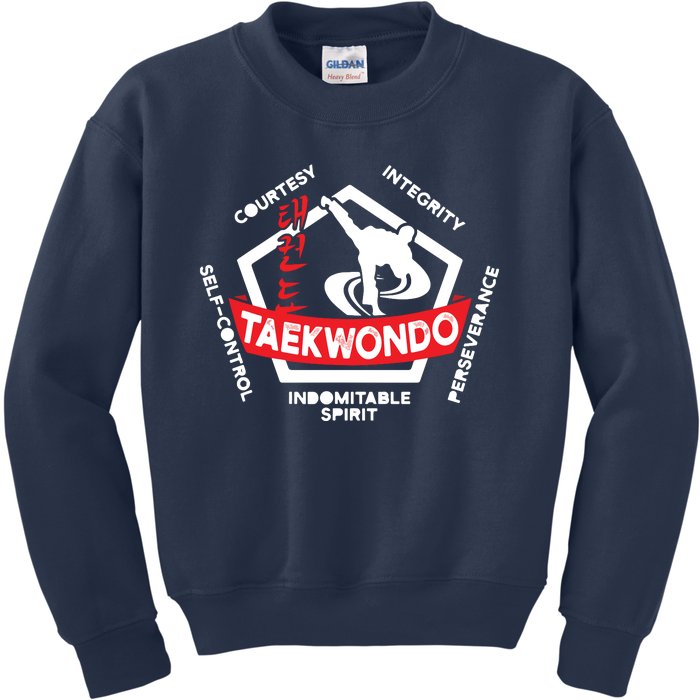 Taekwondo 5 Tenets Martial Arts ATA ITF Tae Kwon Do Gift Kids Sweatshirt