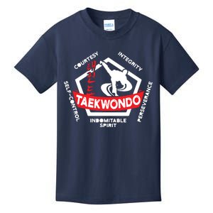 Taekwondo 5 Tenets Martial Arts ATA ITF Tae Kwon Do Gift Kids T-Shirt