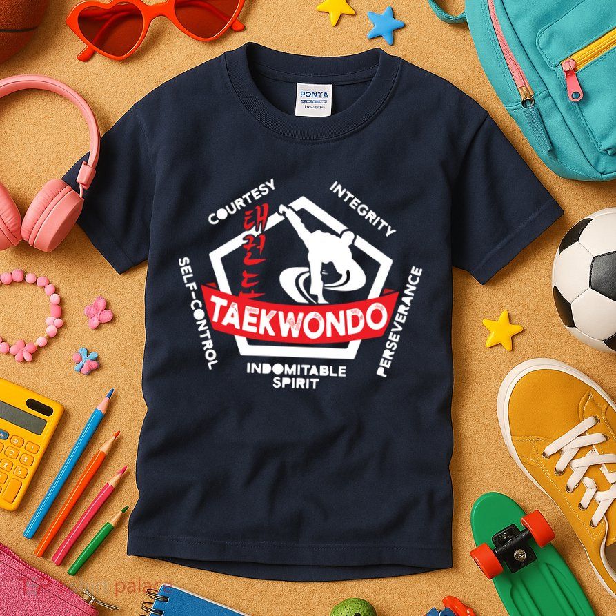 Taekwondo 5 Tenets Martial Arts ATA ITF Tae Kwon Do Gift Kids T-Shirt