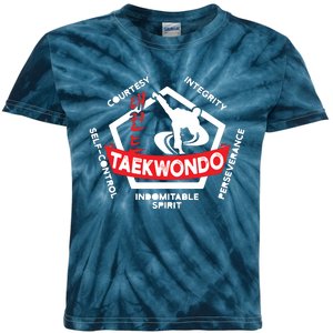 Taekwondo 5 Tenets Martial Arts ATA ITF Tae Kwon Do Gift Kids Tie-Dye T-Shirt