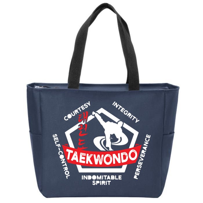 Taekwondo 5 Tenets Martial Arts ATA ITF Tae Kwon Do Gift Zip Tote Bag
