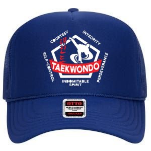 Taekwondo 5 Tenets Martial Arts ATA ITF Tae Kwon Do Gift High Crown Mesh Back Trucker Hat