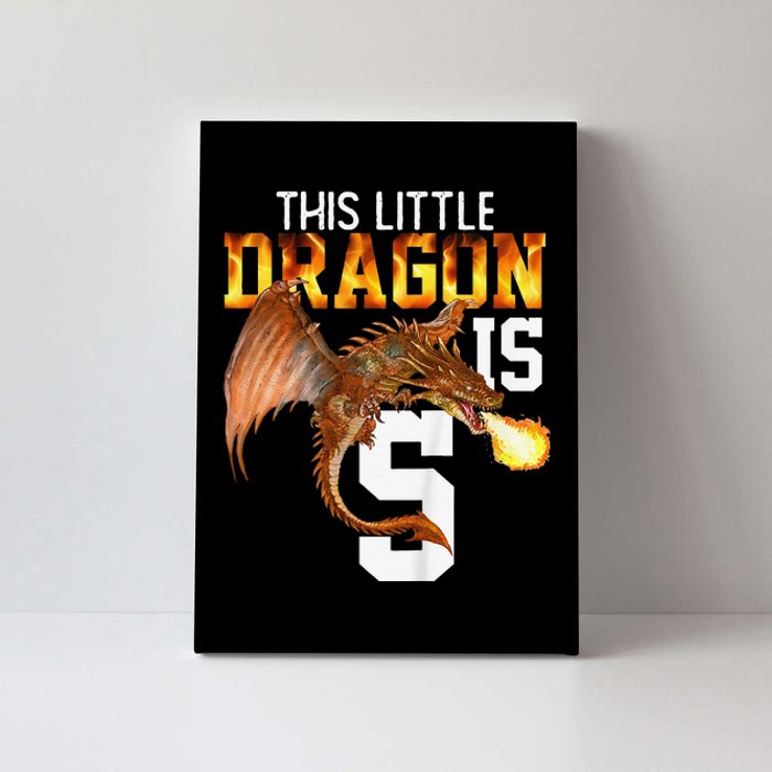 Turning 5 Year Old Birthday Gift Dragon 5th Bday Canvas