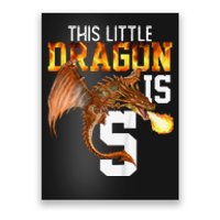 Turning 5 Year Old Birthday Gift Dragon 5th Bday Poster