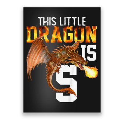 Turning 5 Year Old Birthday Gift Dragon 5th Bday Poster