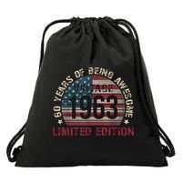 Turning 60 Birthday Decorations 60th BDay 1963 Birthday Drawstring Bag