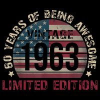 Turning 60 Birthday Decorations 60th BDay 1963 Birthday Drawstring Bag