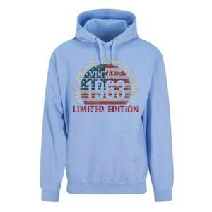 Turning 60 Birthday Decorations 60th BDay 1963 Birthday Unisex Surf Hoodie