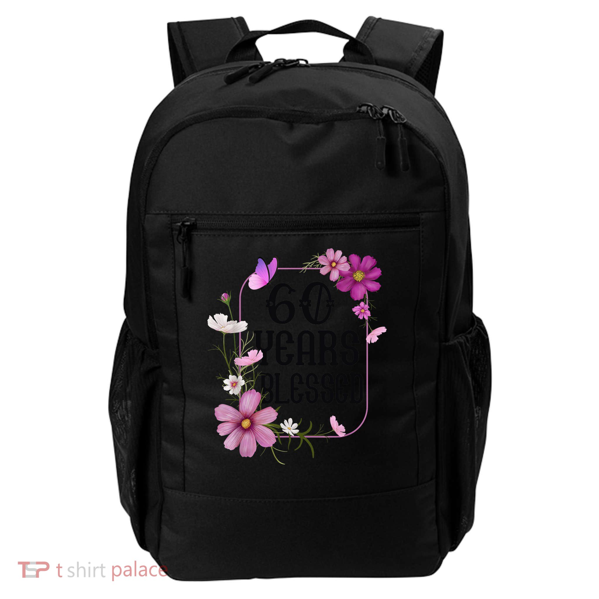 Turning 60 Birthday Butterfly With Floral 60th Birthday Backpack