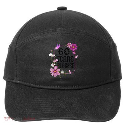 Turning 60 Birthday Butterfly With Floral 60th Birthday 7-Panel Snapback Hat