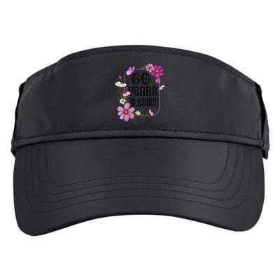 Turning 60 Birthday Butterfly With Floral 60th Birthday Adult Drive Performance Visor